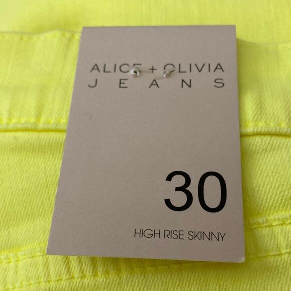 ALICE + OLIVIA Good Times Exposed Button High Rise Skinny Jeans Size 30x27 - Picture 6 of 10